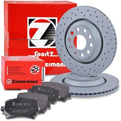 Zimmermann SPORT-Scheiben + Beläge Hinten Belüftet [Hersteller-Nr. 10697827] für Audi, Seat, VW, Skoda