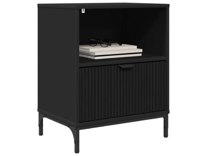 KTHLBRH Nachttisch aus Holz, mehrschichtig, 2 Stück, schwarz, 49 x 36 x 61 Modernes Design, einfache Linien, perfekt für Schlafzimmer, Nachtschrank