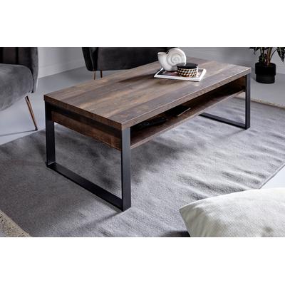 Couchtisch JAHNKE "LOOP COFFEE", braun (vintage eiche, gunmetal, vintage eiche), B:118cm H:40cm T:59cm, Tische, Couchtisch