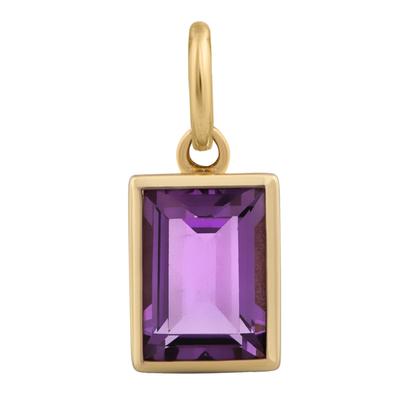 Kettenanhänger OROLINO "585 Gold mit echtem Amethyst 6,5x4,5mm", gelb (gelb, lila), Schmuckanhänger, Damen, one-size, Gold, 0,9 g, Kettenanhänger