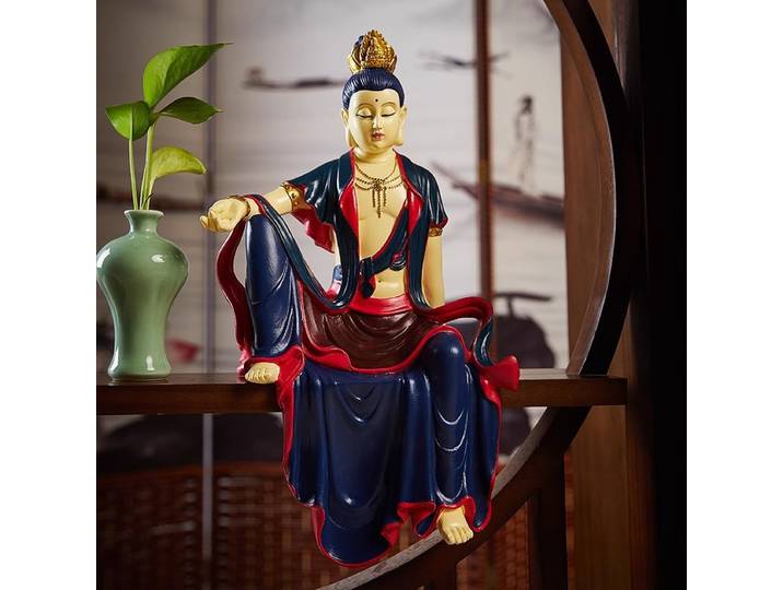 Statue de Bodhisattva Guanyin Zen antique PYH, ornement de décoration haut de gamme pour porche, espace thé ou bureau