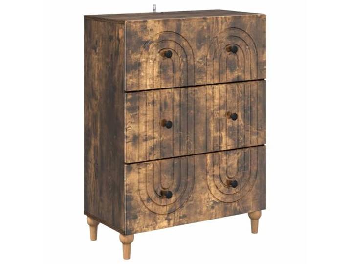 YUTAASU Schubladenschrank Geräucherte Eiche 66 x 34,5 x 90 cm