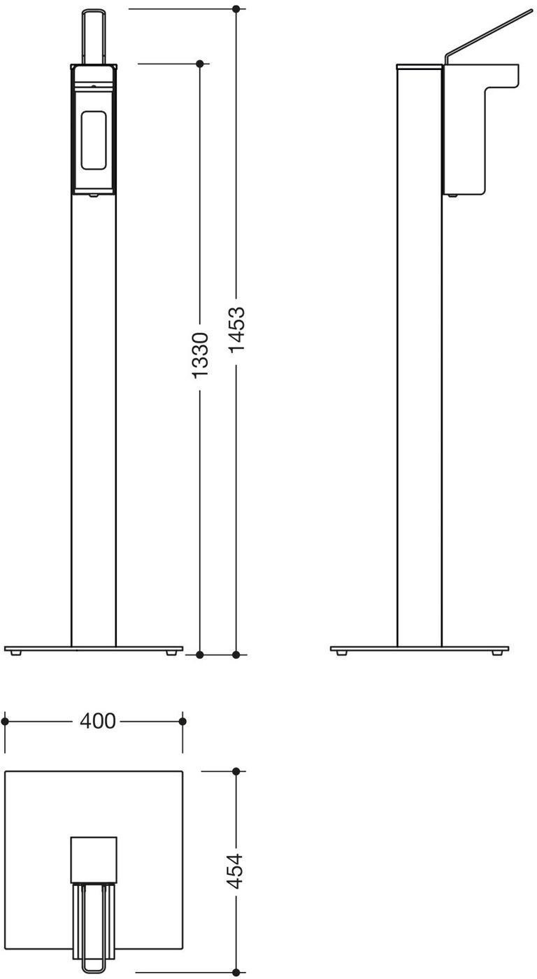 HEWI Desinfektionsspender Säule, pulverbeschichtet, Accessoires, 900.06.01260 SC,