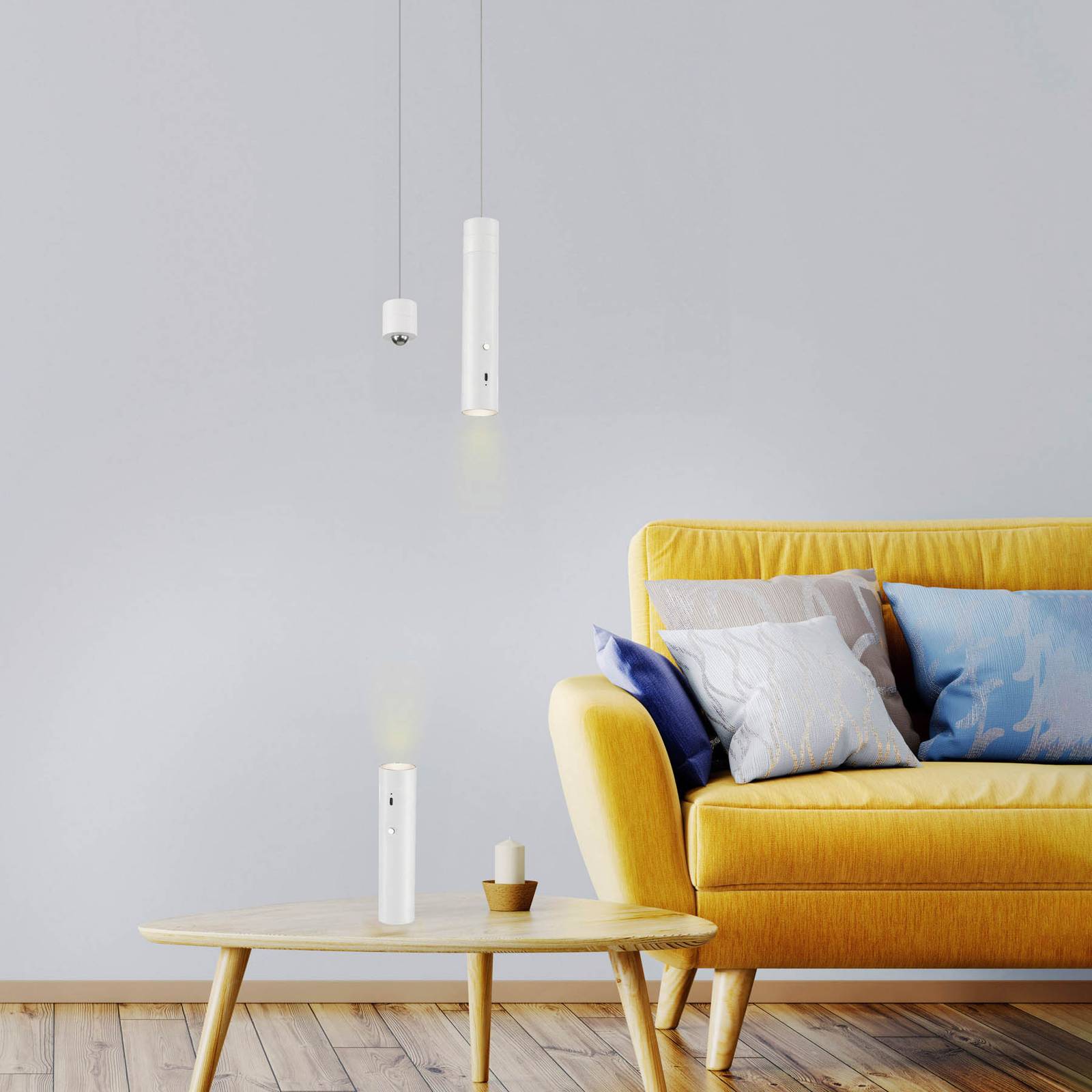 JUST LIGHT. GmbH Pendant Light Attach, dimmable, White / opal, Living / Dining Room, metal, Modern, Ceiling Light