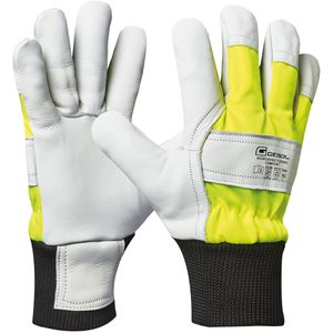 Gebol Arbeitshandschuhe Worker Pro Thermo Comfort, Echt Leder, gelb-weiß, Größe 10 / XL