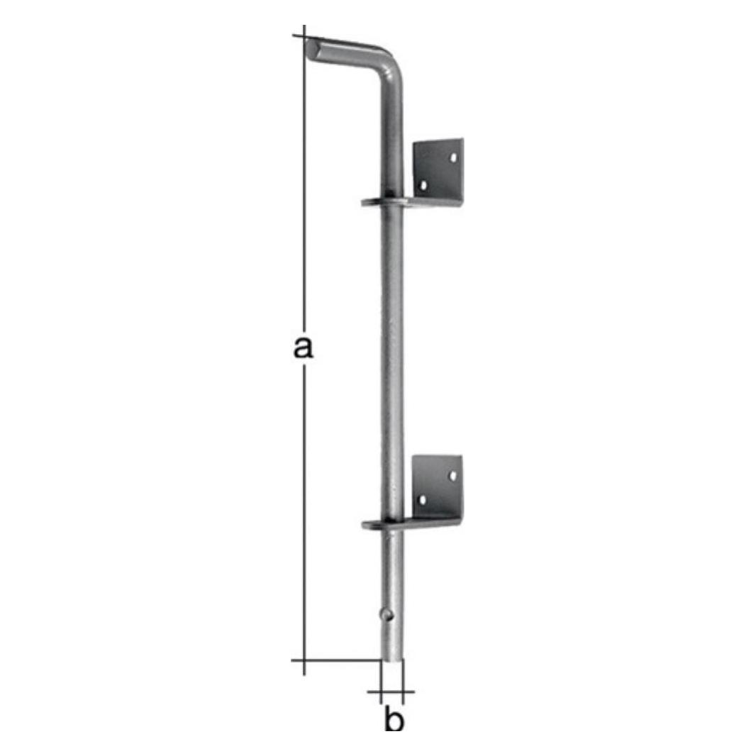 GAH Bodenschieber L400xS16mm Stahl verzinkt verzinkt Abstand Bolzen - Tor 30 mm (1 Stk.) (211011)