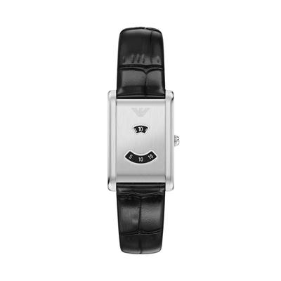 Quarzuhr EMPORIO ARMANI, schwarz, Armbanduhren, Herren, Quarzuhr, Armbanduhr, Lederarmband, analog