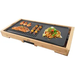 DCG Eltronic ST3150 Teppanyaki Kochfeld 2200 W Kostenlose Installation, Tischgrill, Schwarz
