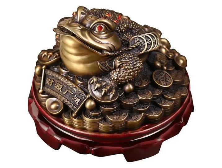 Ornement de crapaud doré en métal, 1 pièce, fabrication d'argent avec Base, décoration de la maison, artisanat Feng Shui, ouverture du magasin, cadeau de pendaison de crémaillère