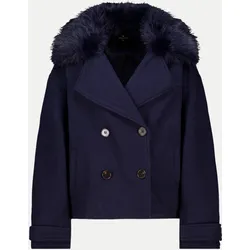 Jacke mit Kunstfell-Reverskragen Blau 42