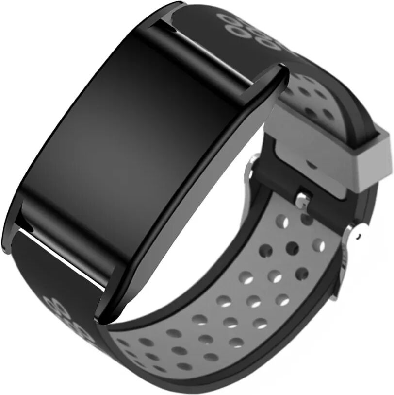 INF Silikonarmband Schwarz/Grau kompatibel mit WHOOP 5.0/4.0 – Atmungsaktiv & Verstellbar
