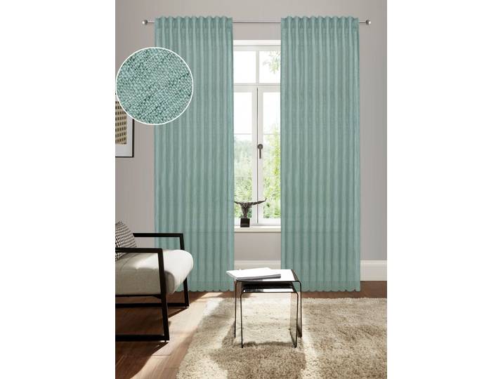 Gardine BRUNO BANANI Jaden Gr. 3, grün, B:140cm H:225cm, Polyester, Gardinen, Gardine, modern, zeitloser Schal, Leinenoptik
