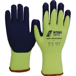 Nitras Kälteschutzhandschuhe Winter Blocker neongelb / blau Gr. 10 - 1603W-10
