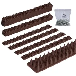 Relaxdays Vogelabwehr Spikes Kunststoff Braun