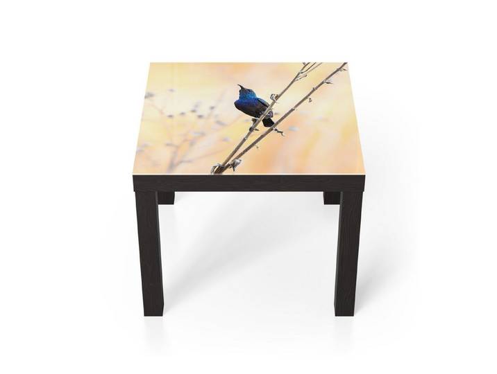 DEQORI Couchtisch 'Blaues Funkeln', Glas Beistelltisch Glastisch modern