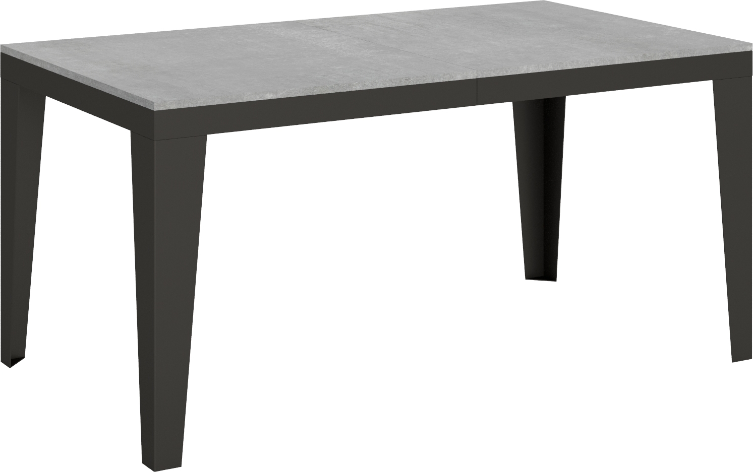 ITAMOBY - Ausziehtisch 160/264x90 cm Flame Evolution Zement Gestell und Füße Anthrazit