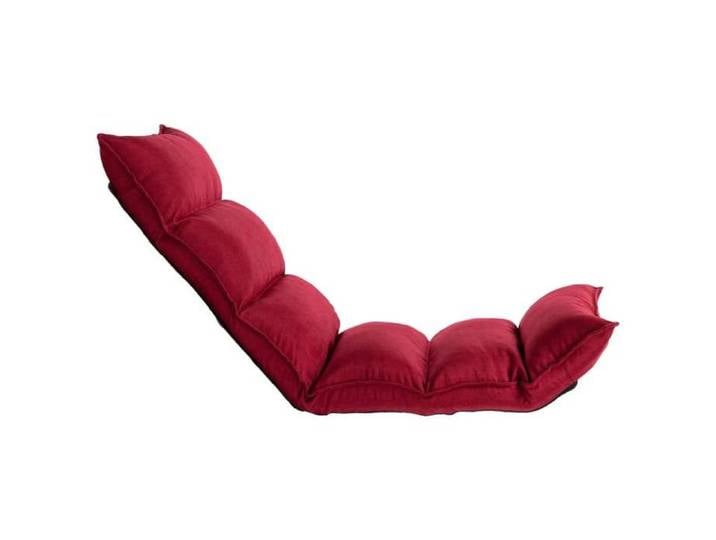 Chaise pliable de sol - - Rouge bordeaux - Tissu polyester - 135x50x13 cm - Entièrement réglable - Pliable