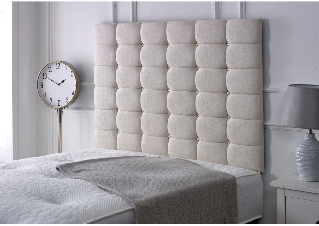 17 Stories Upholstered Headboard Stone Chenille Single (3')