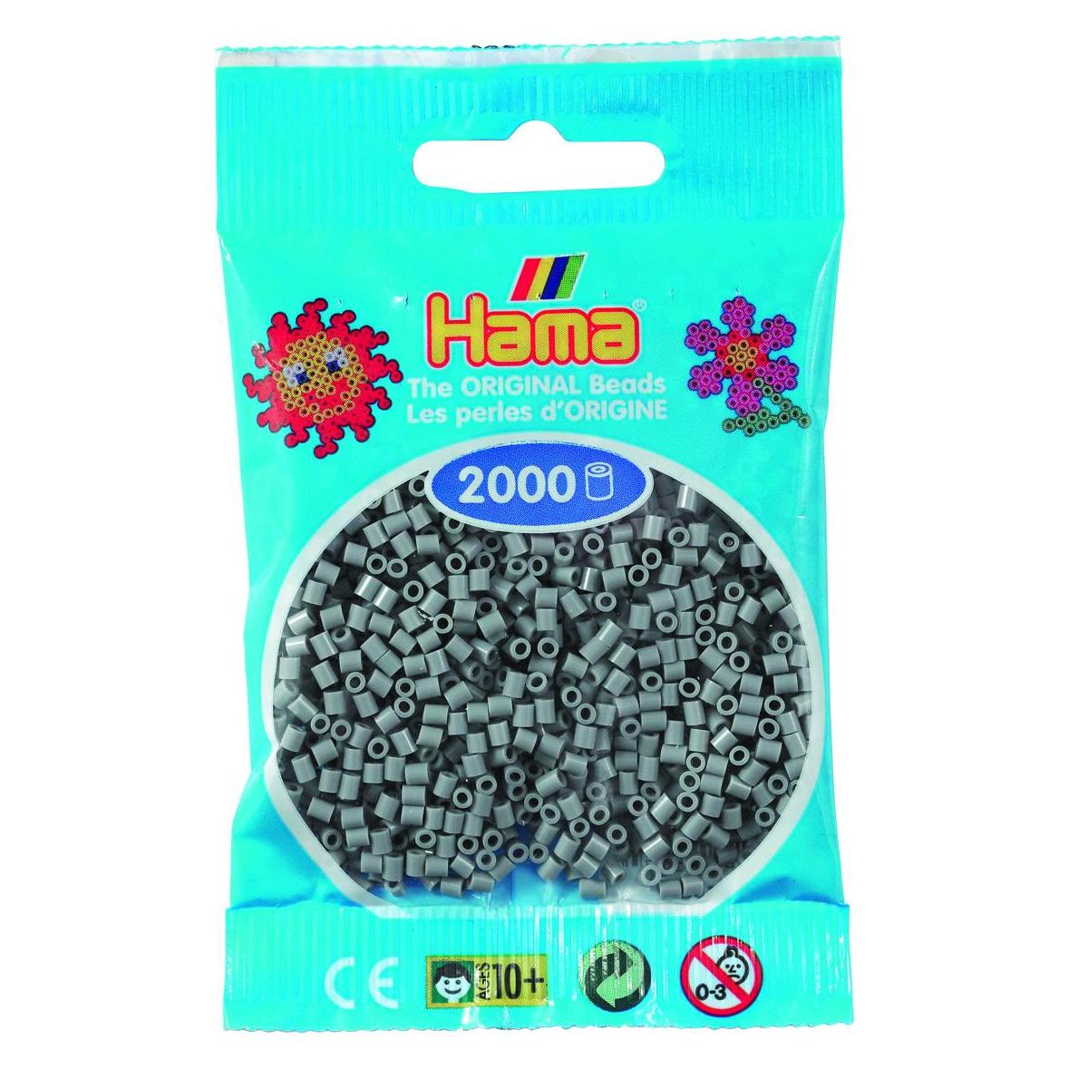 Hama mini perler 2000stk grå (385017)