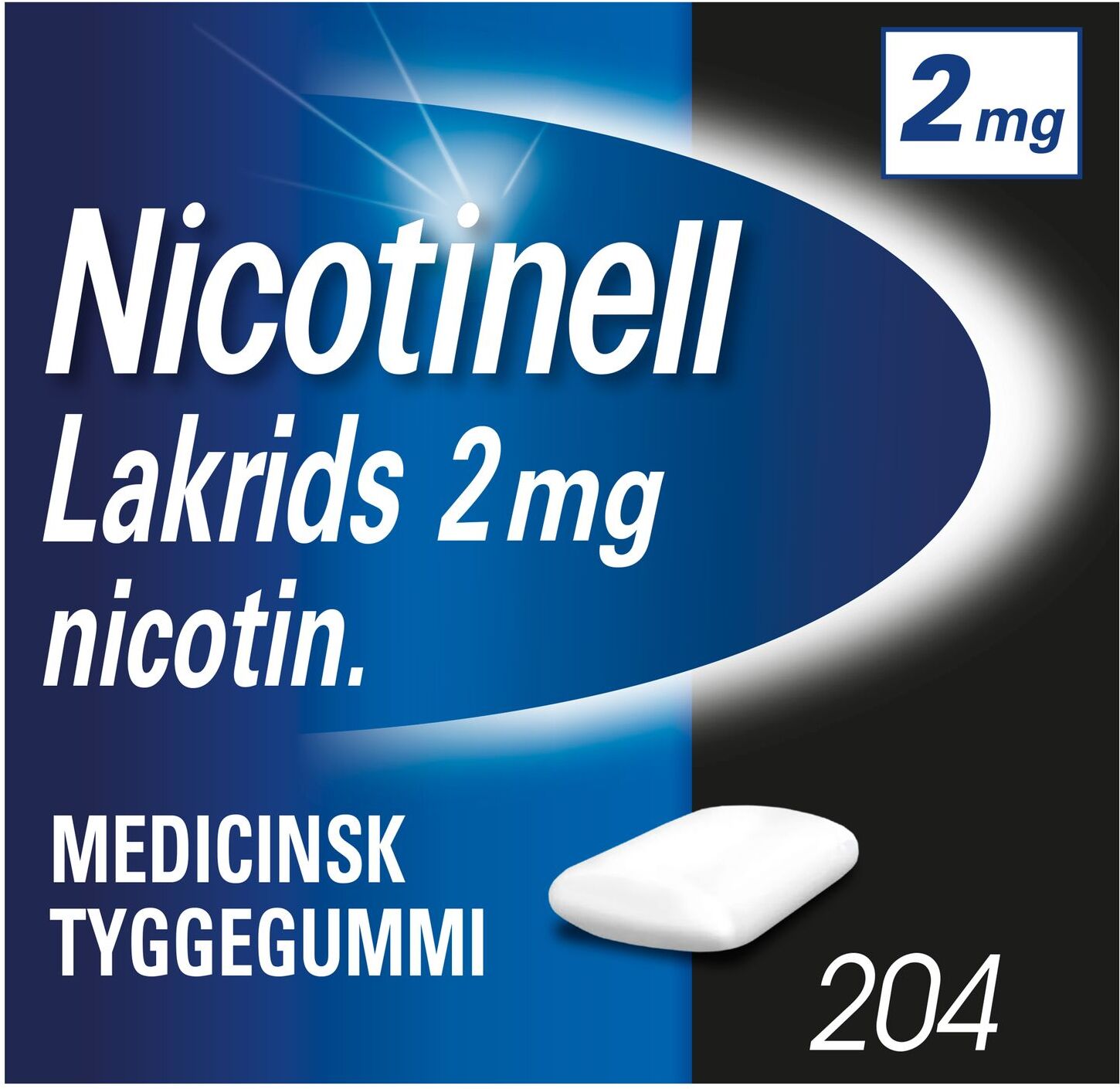 Nicotinell Lakrids 2 mg 204 stk Medicinsk tyggegummi