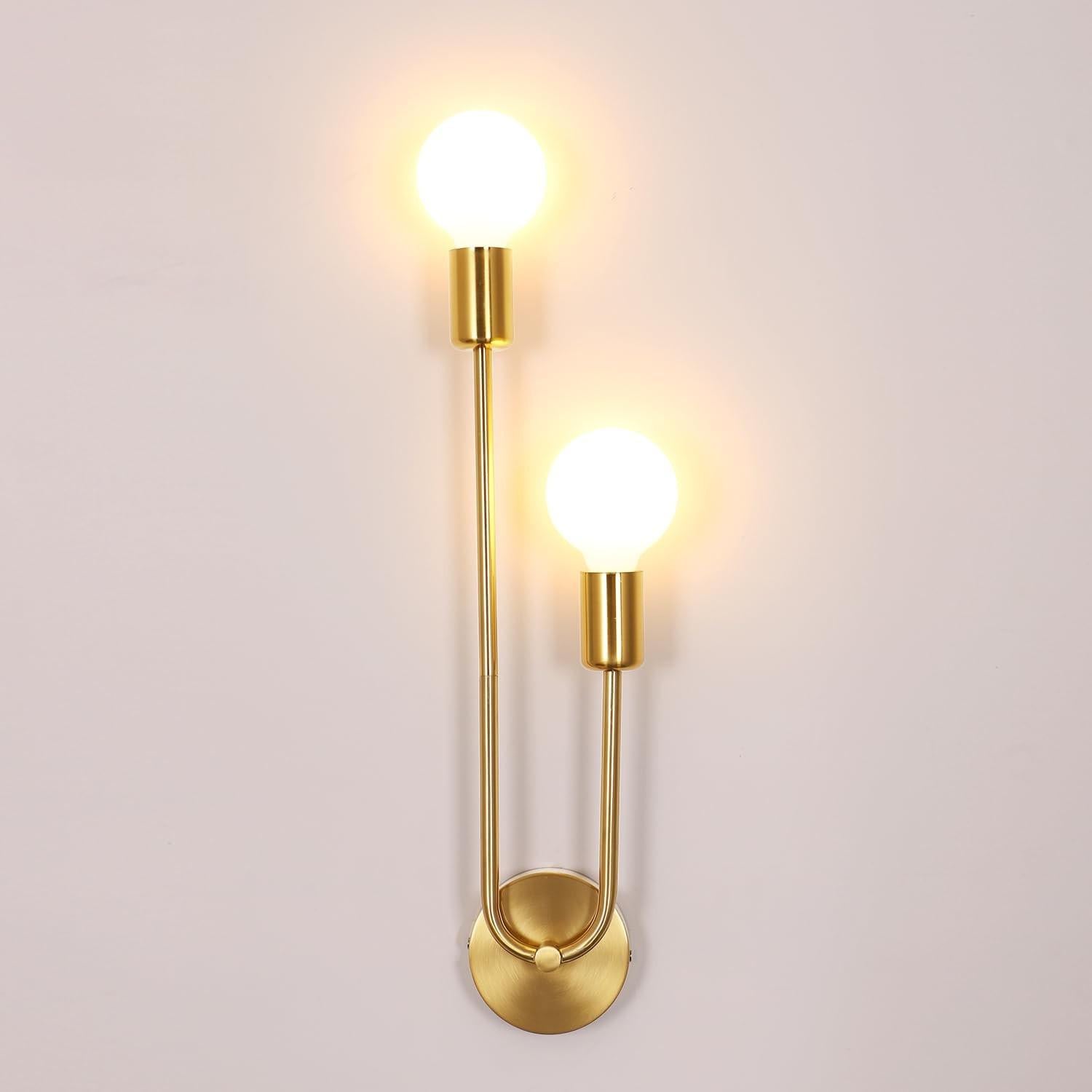 Merkloze Vintage Wandlamp met Dubbele Kop en LED-verlichting