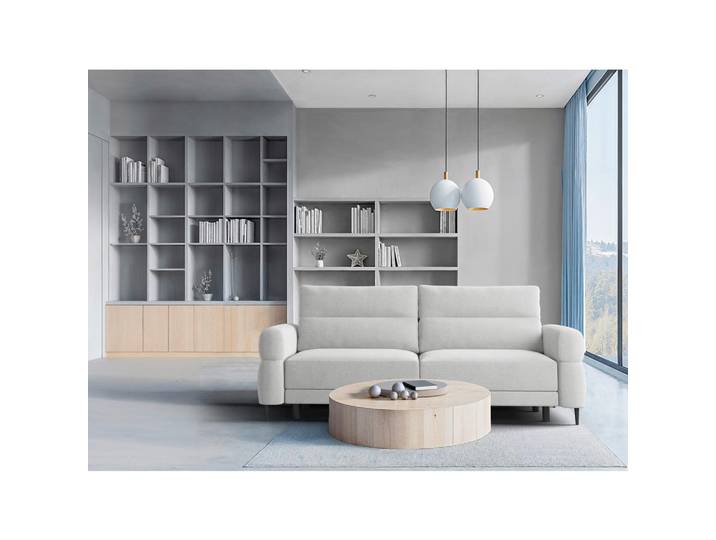 Livetastic Schlafsofa Nordic, Hellgrau, Metall, 2-Sitzer, Füllung: Polyurethan (Pur), Silikon, 232x94x102 cm, Made in EU, Wohnzimmer, Sofas & Couches, Schlafsofas, Schlafsofas mit Bettkasten