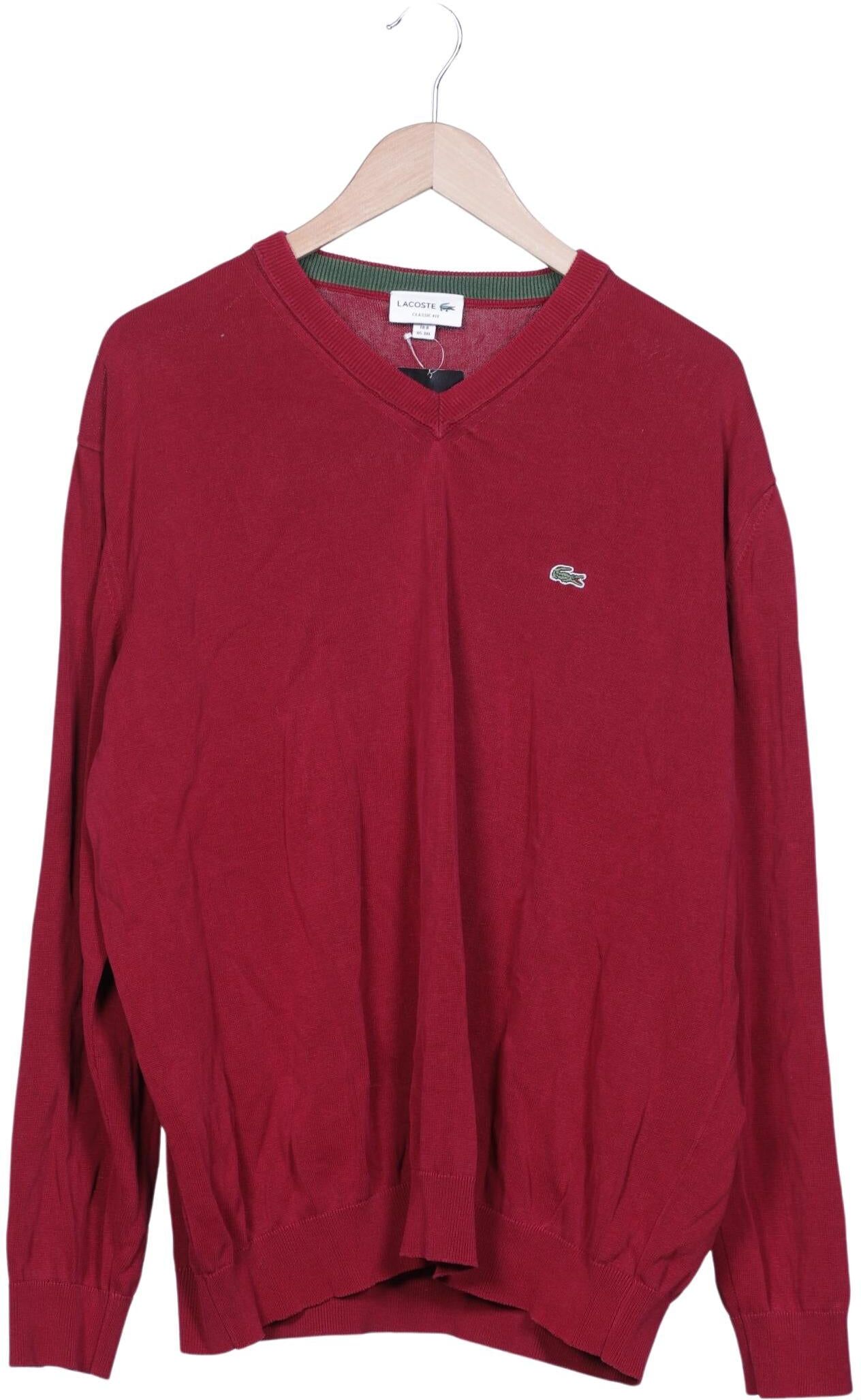 Lacoste Herren Pullover, Rot, Gr. 3Xl, Baumwolle - Second Hand