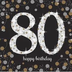 80. Geburtstag gold 16 Servietten