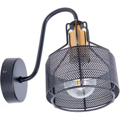 Wandleuchte Wandlampe Flurleuchte Schlafzimmerlampe Metall Schwarz H 23 cm