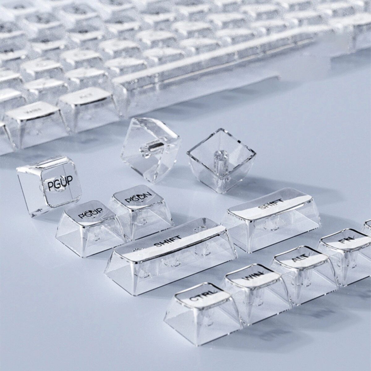 INF Mechanische Keycaps 131-Tasten Komplettset, MDA-Profil, transluzentes PC-Material mit klaren Legenden, hohe Kompatibilität, Weiß