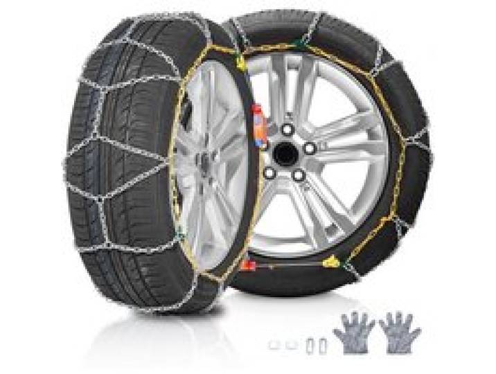 VEVOR Schneeketten Mangan-legierter Stahl Notfall-Traktions-Schneeketten, Schneeketten für Autos Pickups SUVs und Lkws 605 / 695 mm, für 225/60-16; 215/60-16; 225/65-15; 225/55-16; 235/55-16