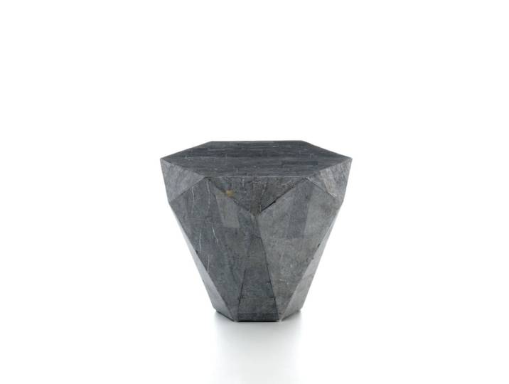 Table basse en pierre beige 60x60 cm 50h