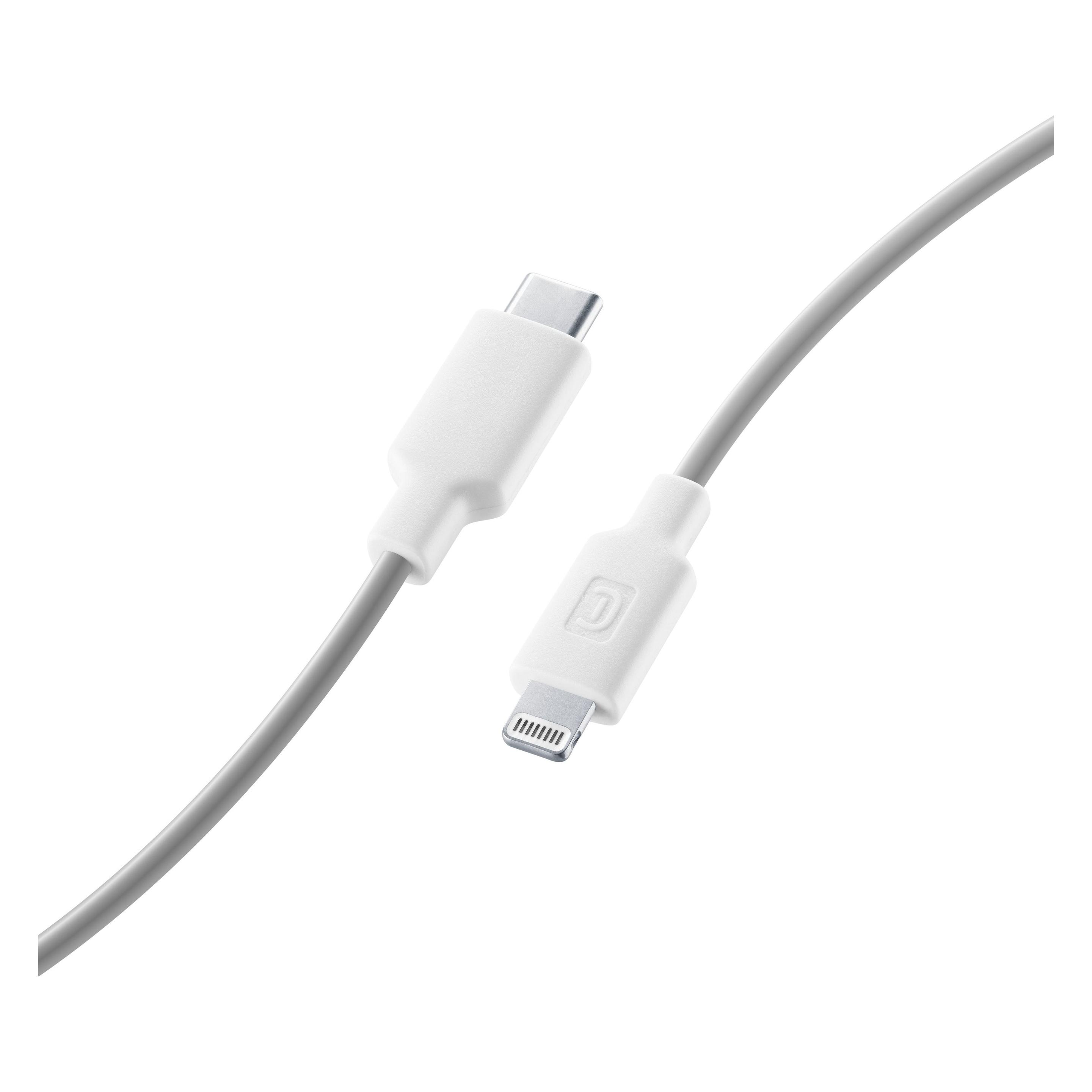 Cellularline Stylecolor Cable 100cm - USB-C to Lightning (1 m, USB 3.2 Gen 1, 30 W) (USBDATAC2LMFISMARW)