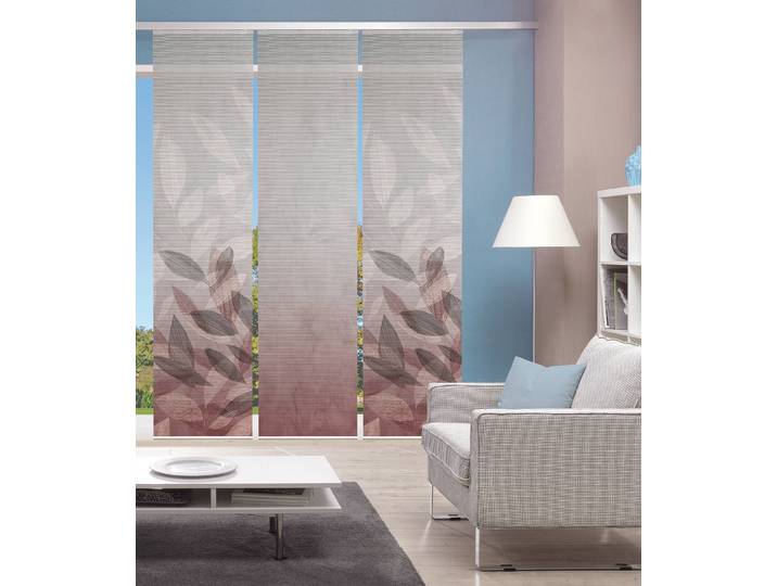 Schiebevorhang Abbe 60 x 245cm Rot/Bordeaux 3er Set
