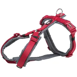 Trixie Premium Trekking, Geschirr, für Hund, rot (M, Hund, Spazieren), Halsband + Leine