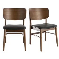 Stühle in Nussbaumholz in schwarz ( 2er-Set) SHELDON
