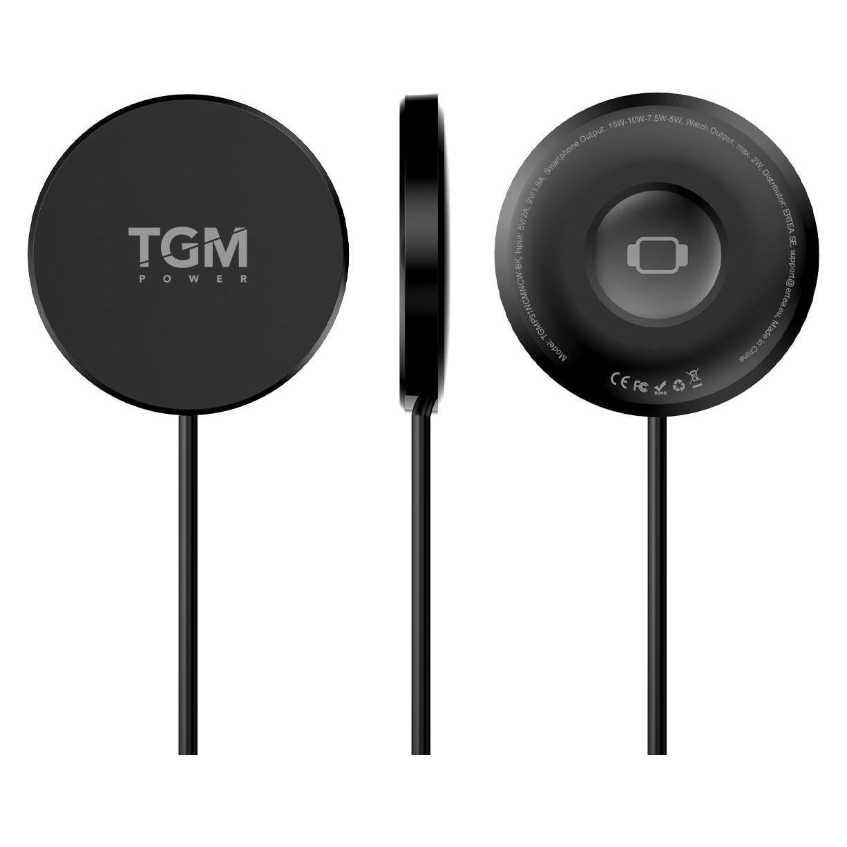 ER Case TGM 3v1 bezdrátová nabíječka kompatibilní s MagSafe (15 W) (TGMP31NCMNCW-BK)