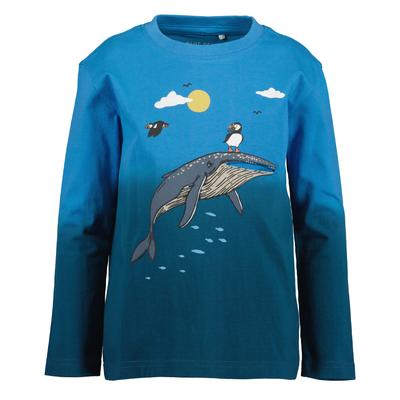 Langarmshirt BLUE SEVEN "Langarmshirt", Jungen, Gr. 116, 6580, cyan, 100% Baumwolle, normal, Rundhals, Shirts Langarmshirt