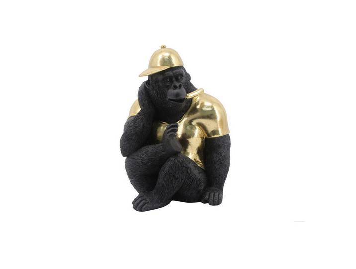 Dekotier, schwarz gold, Kunststoff, 18.5x26x18.5 cm, Dekoration, Dekofiguren & Skulpturen, Dekotiere