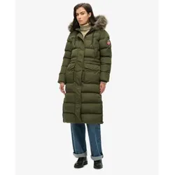 Superdry für Damen. W5011788A Everest Foux grüner Mantel (S), Lässig, Recyceltes Polyester, Nachhaltig