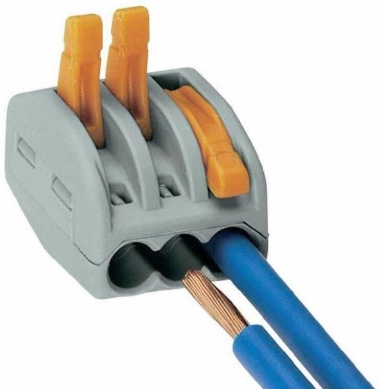 Silamp Borne de raccordement à levier 3 entrées avec serre câble - Pack de 20