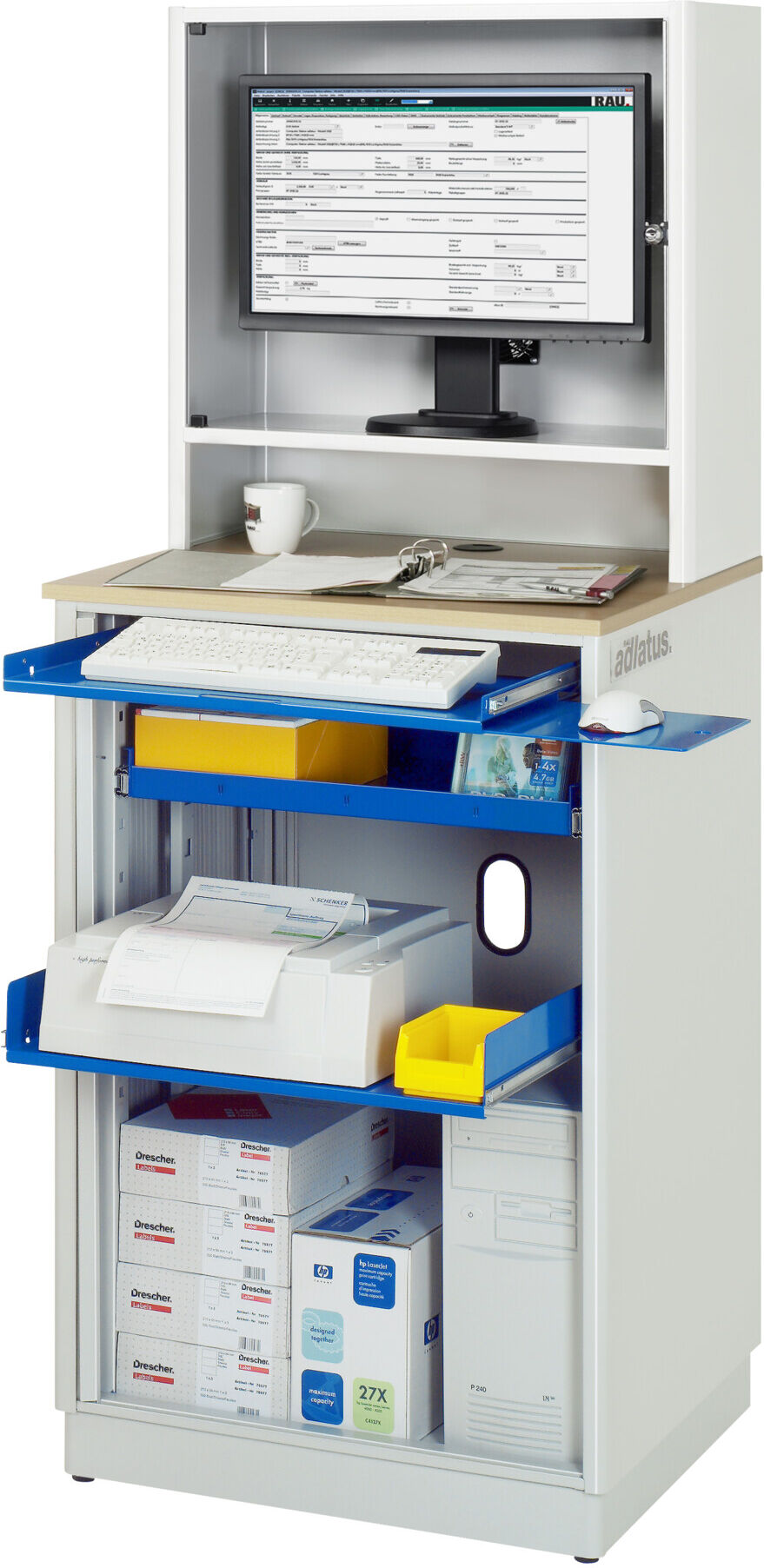 Rau Computer-Station stationär 20BxTxH 720x660x1810mm (07-2015.11)