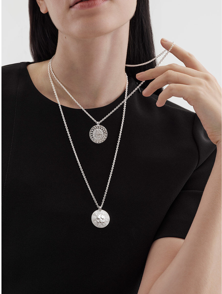 Kalevala Amuletti Aurinkoleijona kaulakoru iso hopea 2270313460