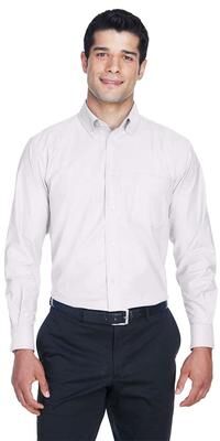 Harriton M600 Men's Oxford Shirt in White size XL   Cotton/Polyester Blend