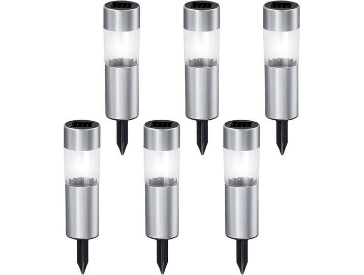 6er-Set Solar Wegeleuchte mit Erdspiess, Ø 4,5 x H 15 cm
