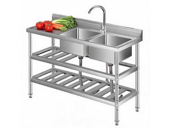 Hapterouse Edelstahl Spültisch, Freistehende Küchenspüle Gewerbliche Spülbecken