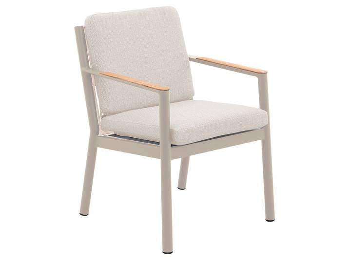 Lola Monaco Sessel mit Teak-Armlehnen / Aluminium Sand Teak /