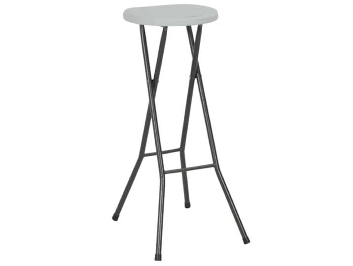 GFEROMRF Klappbarer Barhocker Set 2 STK HDPE Stahl Weiß Wetterfest, Robust, Platzsparend Faltbar, Für Garten Balkon Terrasse