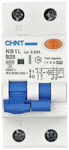 Chint 203009 FI-Schutzschalter/Leitungsschutzschalter 1polig 25A 0.03A 240 V, 415V