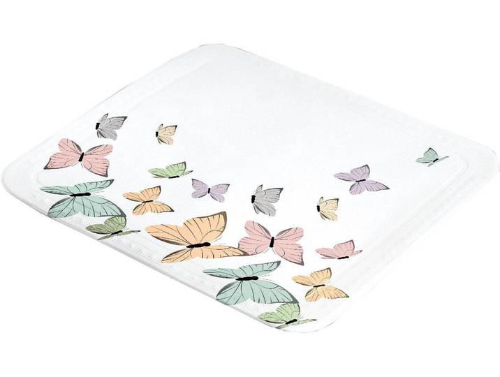 Duscheinlage KLEINE WOLKE Butterflies , bunt, B:55cm L:55cm, Kunststoff, Wanneneinlagen, Duscheinlage